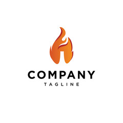 I Letter fire Vector logo icon vector Template