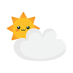 cute sun and cloud