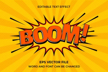 Foto auf Alu-Dibond Boom comic text effect editable © erdesign