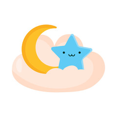 cute star and cloud