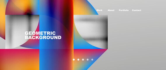 Minimal geometric abstract background. Circle and line design. Trendy techno business template for wallpaper, banner, background or landing