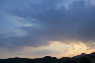 Vanilla sky and evening countryside