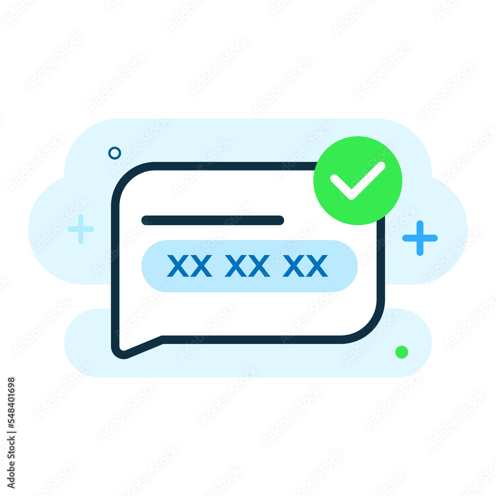Aufkleber verification code has been send concept illustration flat design vector eps10. modern graphic elemen