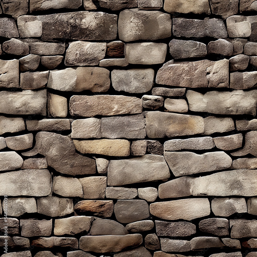 Poster a stone wall with a clock on it's side and a clock on the side of it's side generative ai