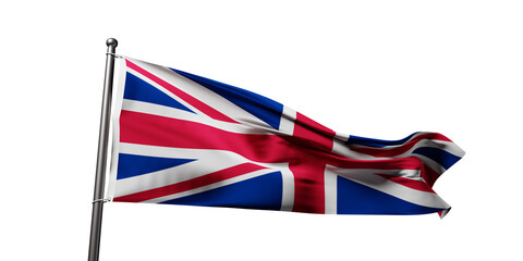 United kingdom flag isolated on white background. 3d illustration