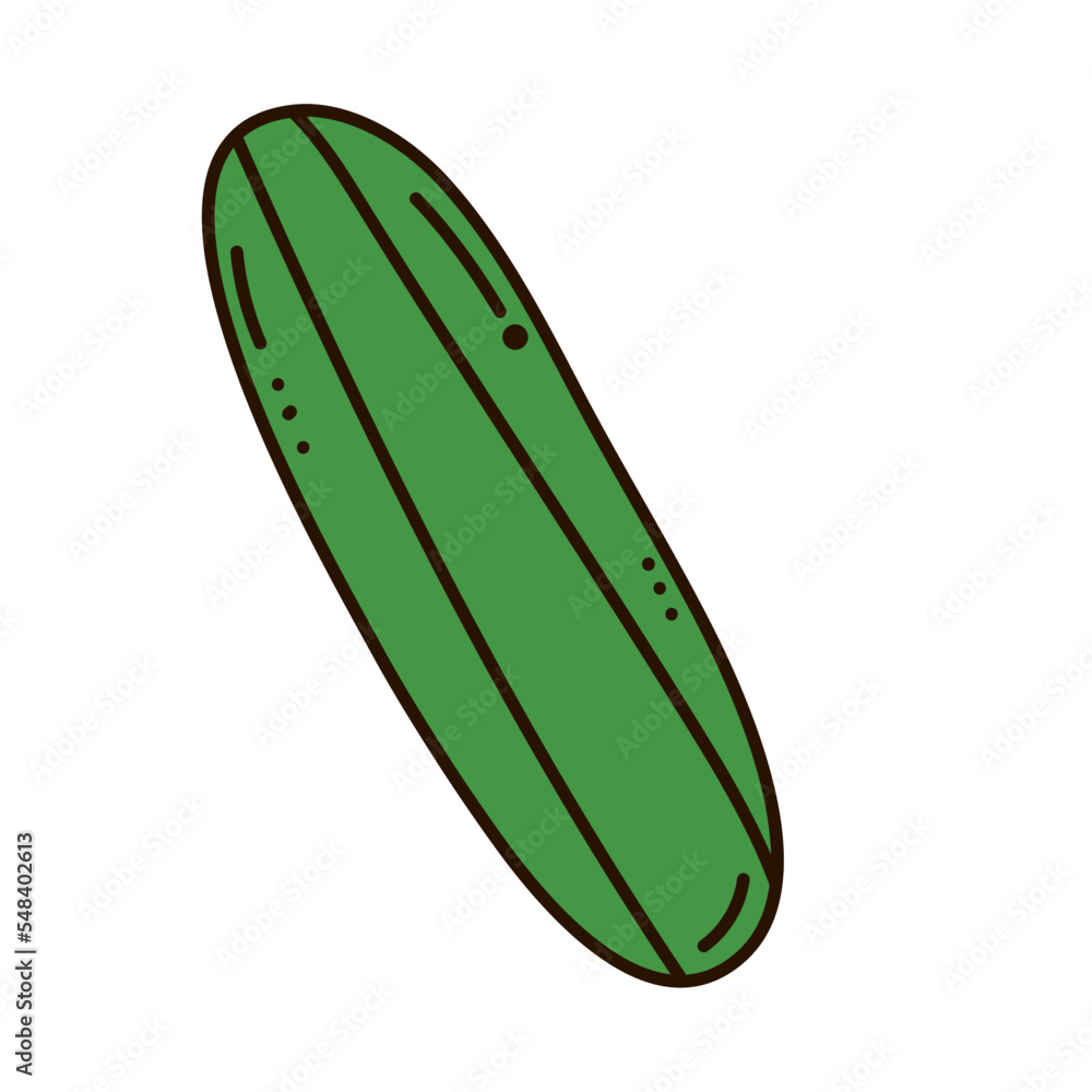 Sticker green cucumber icon