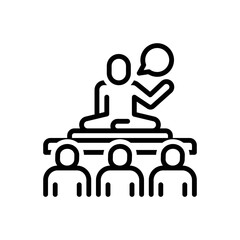 Black line icon for told 