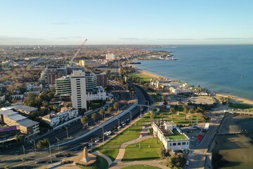 A town near the  beach
