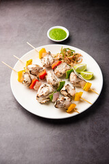 Reshmi Chicken malai Tikka also known as Afghani murgh Malai Tikka, asian food