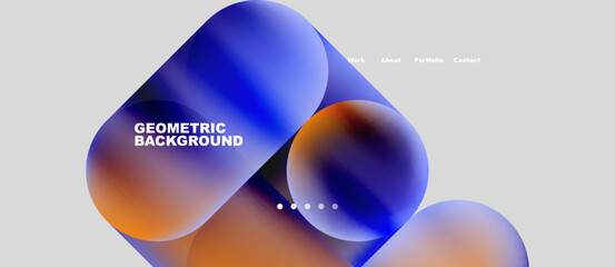 Abstract circles and round shapes landing page background. Vector Illustration For Wallpaper, Banner, Background, Card, Book Illustration, landing page. Pattern design concept