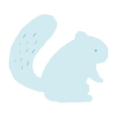 北欧風のリスのイラスト（シルエット）
