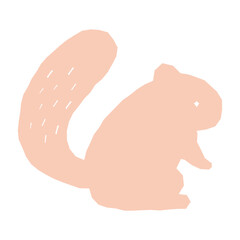 北欧風のリスのイラスト（シルエット）