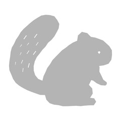 北欧風のリスのイラスト（シルエット）
