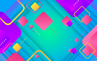 Abstract colorful square with gradient background