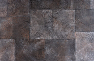 Elements of decorative plaster with wood texture. Wood imitation wall covering