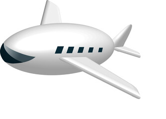 3D cute airplane for travel, holiday vacation concept.