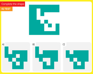 Find the Missing Piece. Shape completion questions, Find next shape