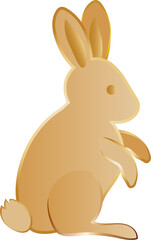 Obraz premium Golden rabbit standing, traditional style for Chinese New Year festival.