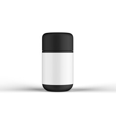 Plastic Jar with label 3D Rendering