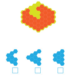Find the Missing Piece. Shape completion questions, Find next shape