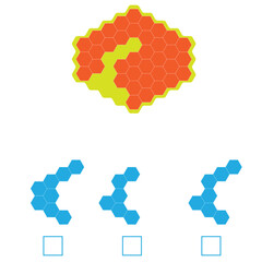 Find the Missing Piece. Shape completion questions, Find next shape