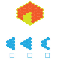 Find the Missing Piece. Shape completion questions, Find next shape