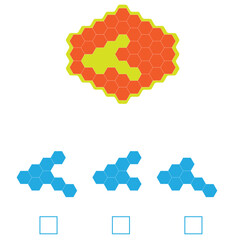 Find the Missing Piece. Shape completion questions, Find next shape