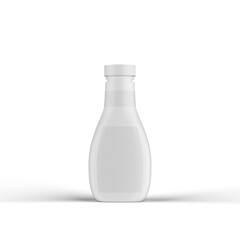 Sauce Matte Plastic Bottle 3D Rendering