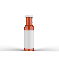 Sauce Matte Plastic Bottle 3D Rendering