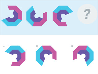 Find the Missing Piece. Shape completion questions, Find next shape