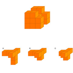 Find the Missing Piece. Shape completion questions, Find next shape