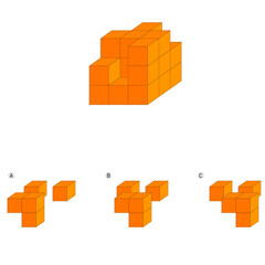 Find the Missing Piece. Shape completion questions, Find next shape