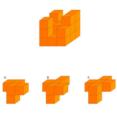 Find the Missing Piece. Shape completion questions, Find next shape