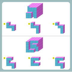 Find the Missing Piece. Shape completion questions, Find next shape