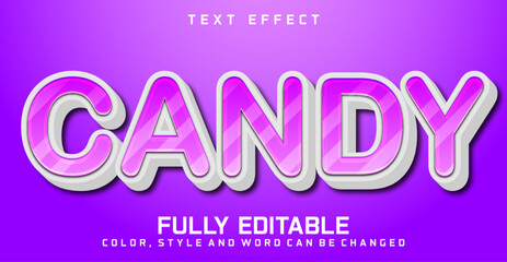 Editable text effect. Candy text style effect