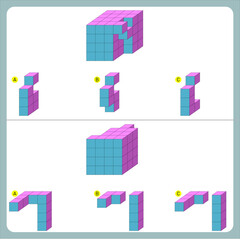 Find the Missing Piece. Shape completion questions, Find next shape