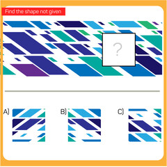 Find the Missing Piece. Shape completion questions, Find next shape