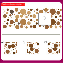 Find the Missing Piece. Shape completion questions, Find next shape