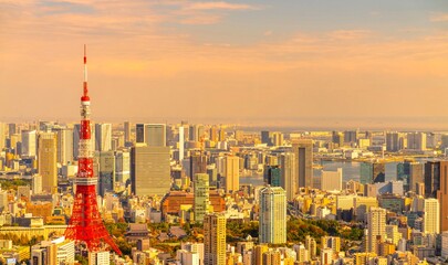 秋の東京夕景　