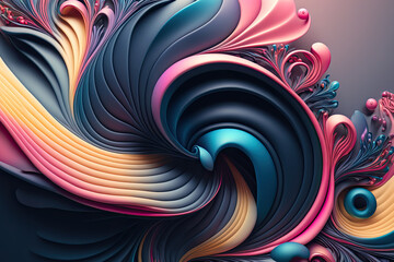 Fototapeta premium 3D Swirls with gradient colours