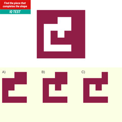 Obraz premium Find the Missing Piece. Shape completion questions, Find next shape