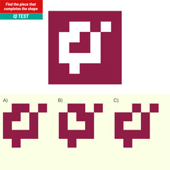 Obraz premium Find the Missing Piece. Shape completion questions, Find next shape