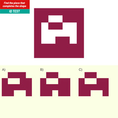 Obraz premium Find the Missing Piece. Shape completion questions, Find next shape