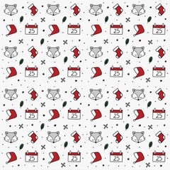 Christmas Seamless Pattern With White Background 