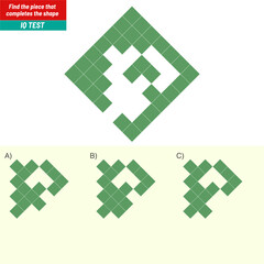 Obraz premium Find the Missing Piece. Shape completion questions, Find next shape