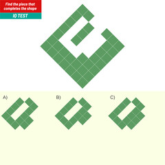 Find the Missing Piece. Shape completion questions, Find next shape