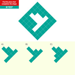 Find the Missing Piece. Shape completion questions, Find next shape