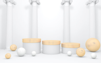 Podium and wall scene abstract background. 3D illustration, 3D rendering