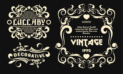 set of vintage labels