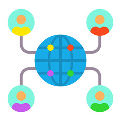 Global Network Flat Icon